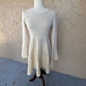 Elegant Cream Knit Dress